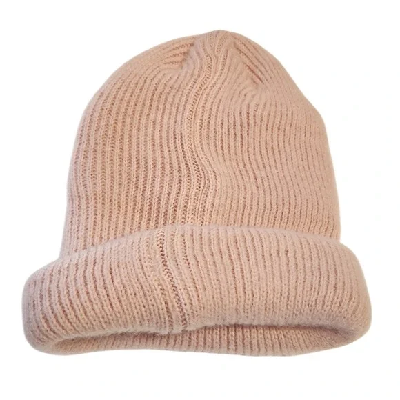 Alexa Rose Womens Ribbed Knit Cuffed Beanie Hat Blush Pink One Size - Picture 2 of 4